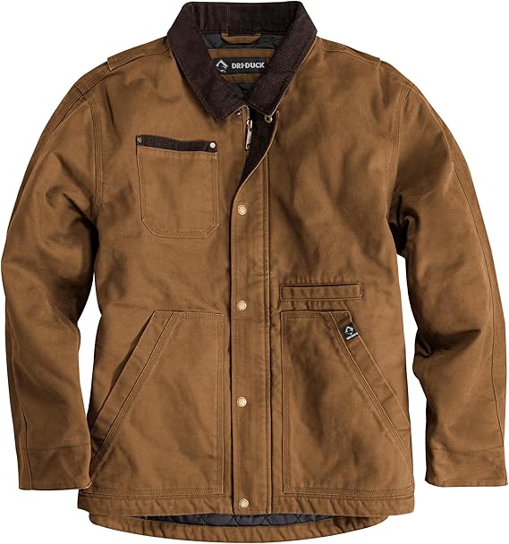 DRI DUCK Rambler Men's Cotton Canvas Hoodless Work Jacket, 5091, X-Large, Saddle