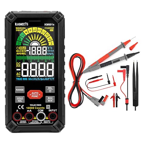 KAIWEETS 10000 Counts TRMS Rechargeable Smart Multimeter, Soft Silicone Electrician Test Leads Kit