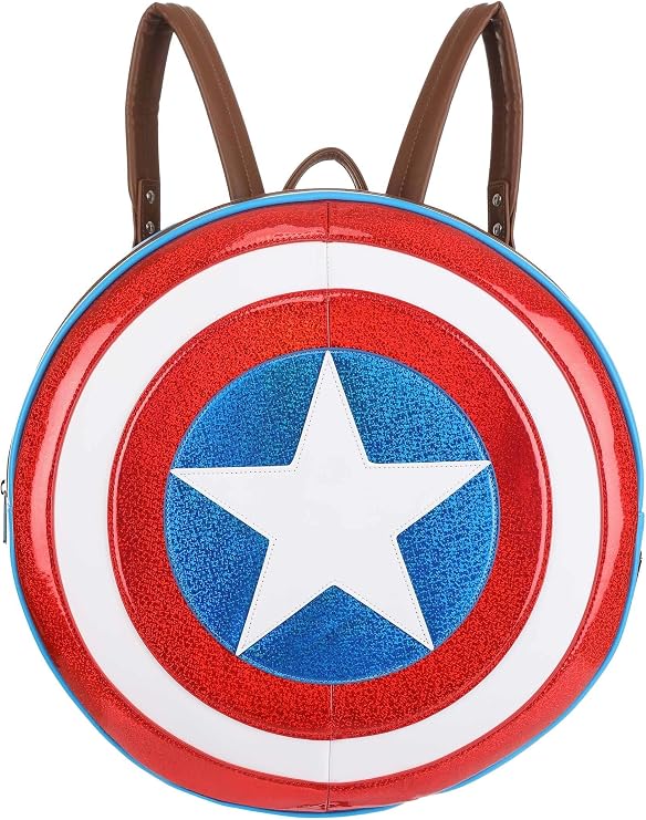 Loungefly Captain America Shield Backpack - The First Avenger Fashion Cosplay Bag for Heroes