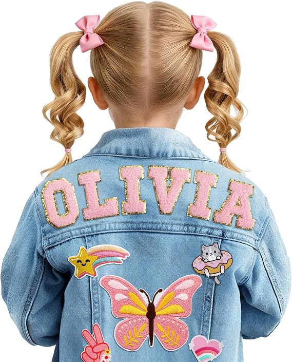 Personalized Denim Jacket for Girls with Names, Custom Toddler Jean Jacket