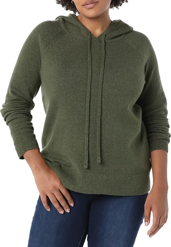 Amazon Essentials Women's Soft Touch Long Sleeve Hooded Pullover Sweater