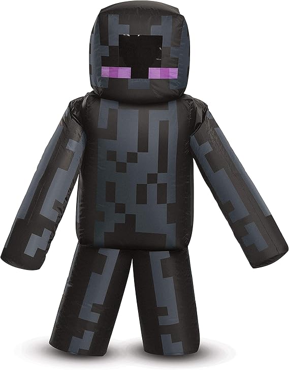 Enderman Costume, Inflatable Minecraft Costumes for Kids, Child Size Fan Operated Expandable Blow Up Suit Black