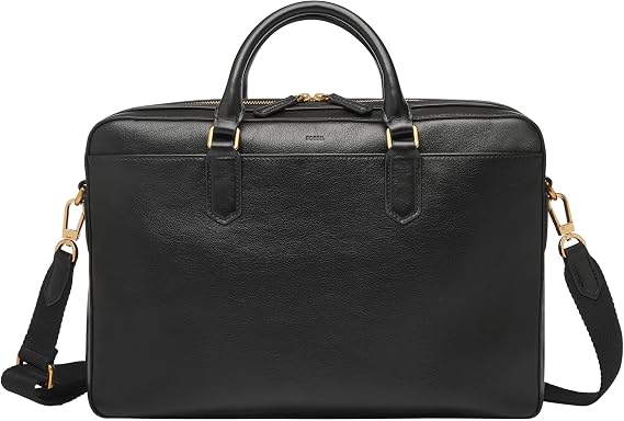 Fossil Men's Haskell or Asher Leather Messenger Briefcase Work Laptop Bag for Men