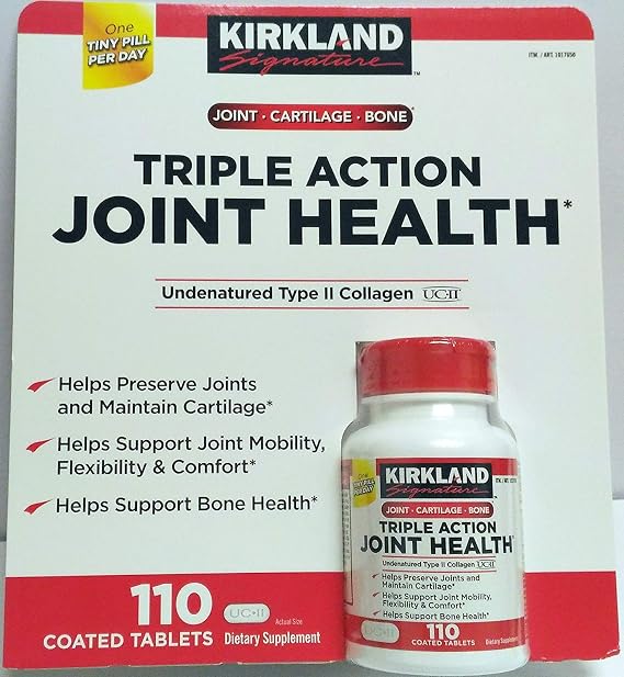 Kirkland Triple Action Joint Health Type II Collagen, Boron and HA - 110 Count
