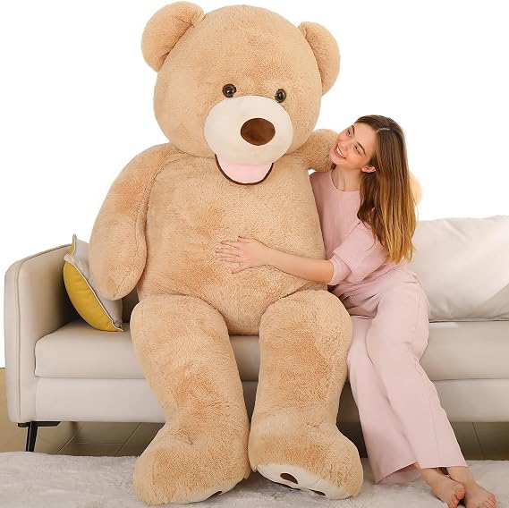 MaoGoLan 6 Feet Giant Teddy Bear, Brown Fluffy Plush Gift