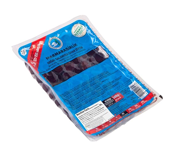 Marmarabirlik Turkish Black Olives, Olive Brine, Healthy Snacks, 17.6oz