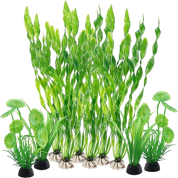 Aquarium Aquatic Plants Pack of 10 Aquarium Plants Artificial Green Water Plants Seaweed Plastic Plants Aquarium Decoration for Aquariums All Fish Safe