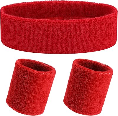 Yolev 3Pieces Sweatband Set, Sports Headband and Wristbands, Set of 1 Headband and 2 Wristbands, for Athletic Men and Women, Black and Neon Green, One SizeLight Green