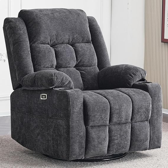 Electric Recliners Chair, Home Theater Seating Massage Rocker Recliner Chair with Vibration Massage and Heat Ergonomic Lounge Chair for Living Room with Rocking Function and Side Pocket