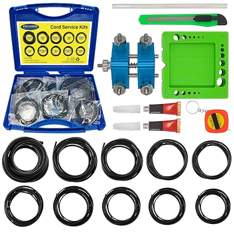 O-Ring Splicing Kit, 70A Durometer Complete Cord Service Tool Set with Rubber Strips (1.56.99mm) for O-Ring and Rubber Seal Repair
