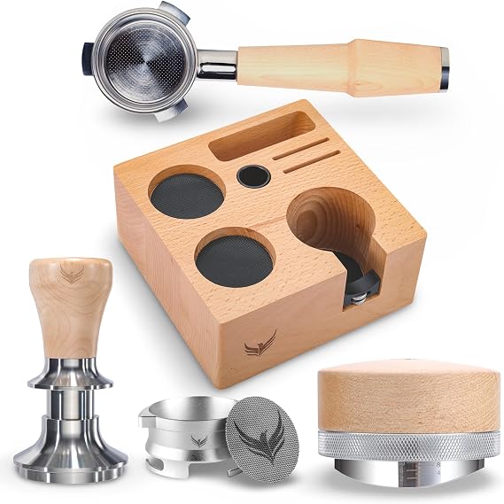 Breville Espresso Machine Accessories Kit 54mm Tamping Station, Naked Portafilter, Espresso Tamper, Leveling Tool, Dosing Ring & Puck Screen