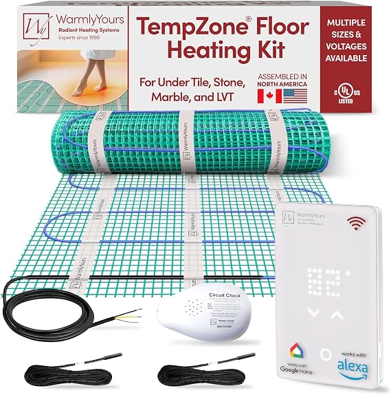 WarmlyYours 210sqft 240V Mat Heated Floor System Kit with WiFi Thermostat