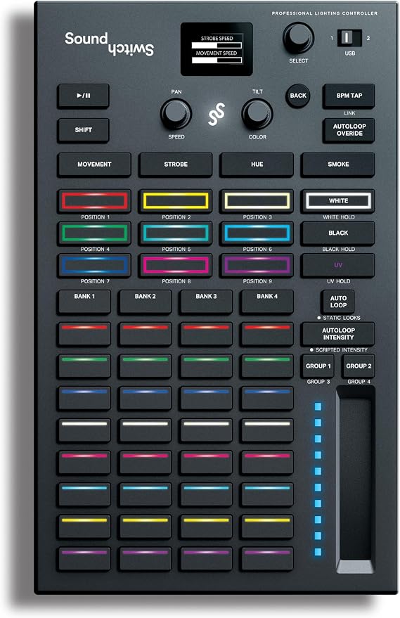 SoundSwitch Control One DMX Lighting Controller | 3-Month Free Trial SoundSwitch Software Access Included, DMX Hardware Support, and Philips Hue Smart Light Support