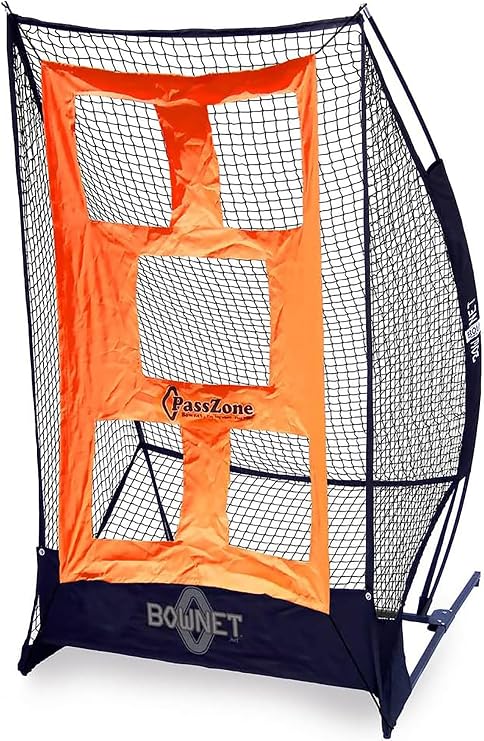 Bownet SoloKicker Pro Football Kicking Net, 7'4"x4', Black | Withstands High-Intensity Kicks & Allows Room to Keep Running | E.A.S., Steel Frame, Rubber Feet | 180-Sec Setup, Carry Bag
