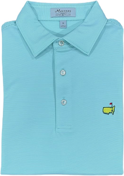 PETER MILLAR Masters Men's Performance Tech Micro Stripe Golf Shirt Polo - Green