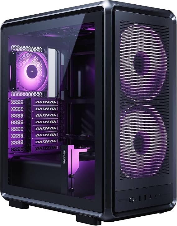 Cooler Master MasterFrame 500 Mesh aRGB Black Freeform 2.0 Modular Platform Open-Air ATX Mid-Tower Case, Aluminum Frame,Dual 200mm aRGB Fans, 390mm GPU Max, 360mm AIO Max, Type C, Tempered Glass