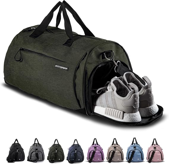 Fitgriff Gym Bag for Men & Women with Shoe & Wet Compartment - Duffle Bag for Travel, Sports, Fitness & Workout