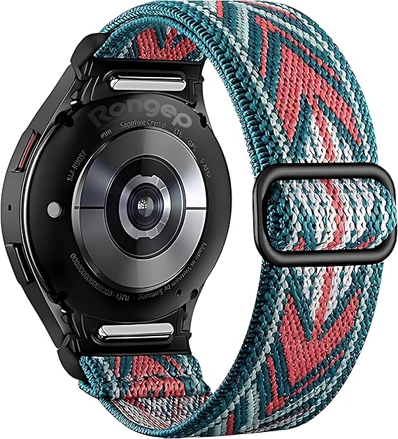 Rongep One-Click Elastic Bohemian Series 20mm Cord Compatible with Samsung Fabric Strap For Galaxy Watch 7/6/5/4/FE Series (40mm/44mm) Watch 6/4 Classic (47/43/42mm) and Watch 5 Pro 45mm Compatible