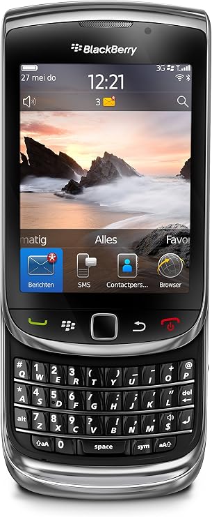 Blackberry Torch 9800 Unlocked Phone with 5 MP Camera, Full QWERTY Keyboard and 4 GB Internal Storage - Unlocked Phone - Black