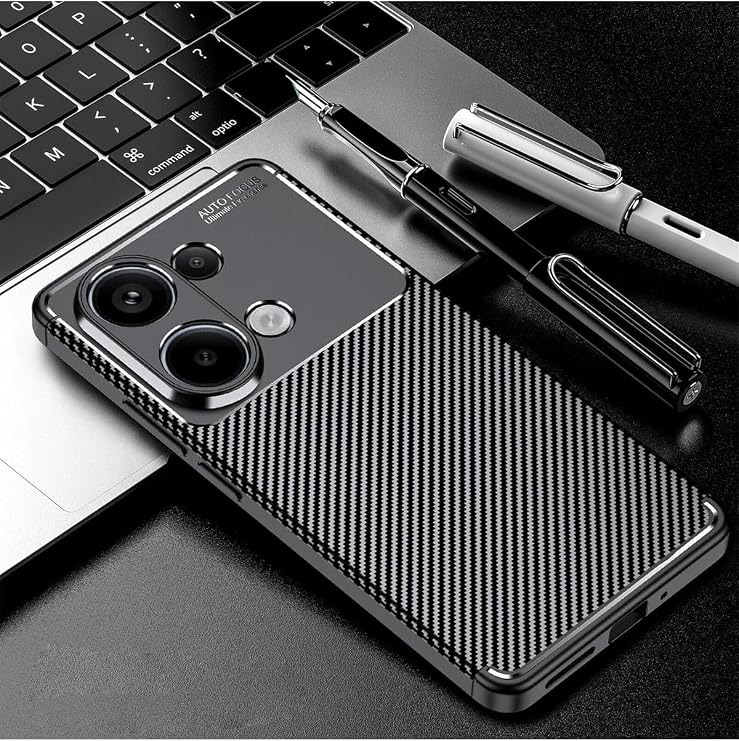 SİDE EYE - Xiaomi Poco X8 Pro Max ile uyumlu Kılıf Kamera Çıkıntılı Karbon Desenli Renk Atmaz Koruyucu Negro Kapak