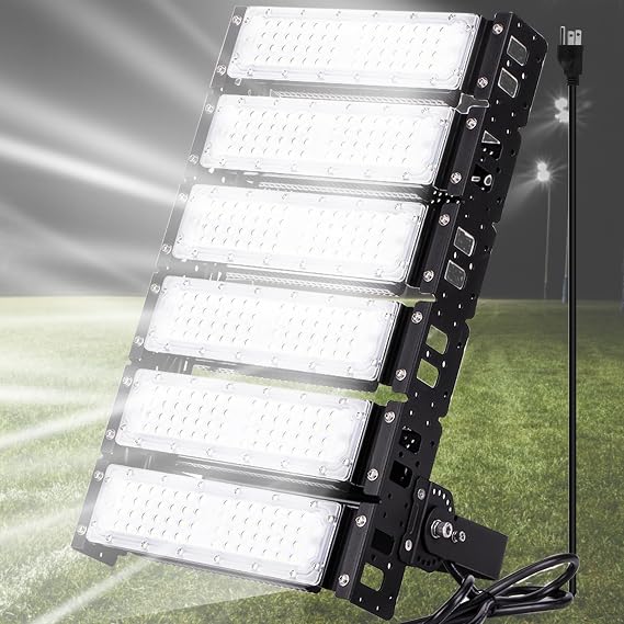 LED Stadium Flood Lights 2000W Equivalent 48000LM Super Bright LED Arena Lights 85-305V IP66 Waterproof 6500K Daylight White 300W Outdoor Lighting for Farm Stadium Riding Arena Field Rink