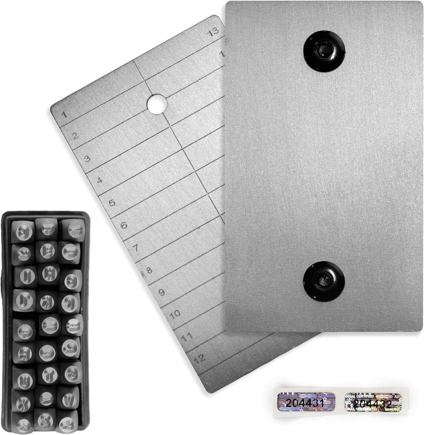 ColdTi - Titanium Bitcoin Seed Plates for Ultra-Secure Crypto Seed Phrase Storage 2 Plates, Punch Set & Seals - Premium Seed Phrase Metal - Alphabetic Punch Set Included