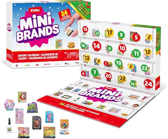 Mini Brands Advent Calendar by ZURU Limited Edition Advent Calendar, Includes Mini Brand Foodie & Toys, Mystery Collectibles Toys  with 24 Minis