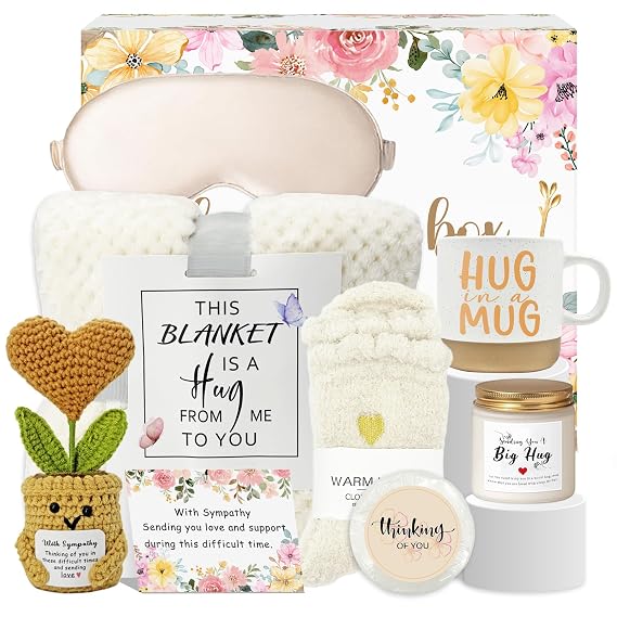 Sympathy Gifts for Loss of Loved One, Sympathy Gift Baskets, Memorial Bereavement Miscarriage Condolence Grief Basket for Mother Father Husband Mom Dad, Care Package for Women