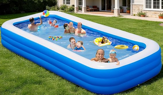 Large Inflatable Swimming Pool for Adults Kids - 120"x70"x22" Blow Up Pools Kiddie Pool, Oversized Thickened Family Inflatable Pools for Backyard Outdoor Garden Summer Water Party