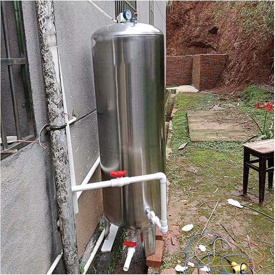Water Well Pressure Tank Heavy Duty Stainless Steel, Garden/Rv/Camper/Garage Household Pressurized Water Supply Container Standing, 7 10 20 40 44 86 119 Gallon, Load 300KG/660LBS(42.2Gallon (160L) - 3