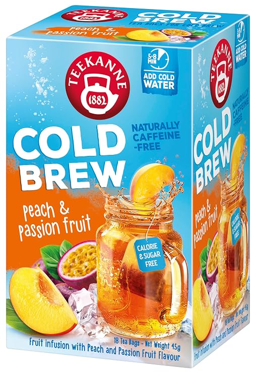 Teekanne Cold Brew Tea, Peach Passionfruit Flavor