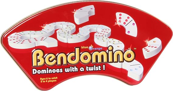 Blue Orange Bendomino, Dominoes with a Twist! Fun Strategy Tile Game Games - 2 to 4 Players 6 to 99 Years Old.