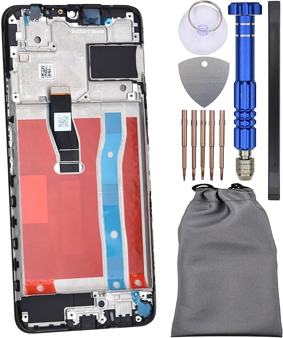Display Screen Touch Digitizer with Screen Frame for Huawei nova Y70 Plus Black 6.75