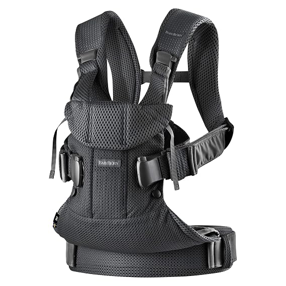 BabyBjorn New Baby Carrier One Air 2019 Edition, Mesh, Black, One Size (098025US)(Pack of 1)