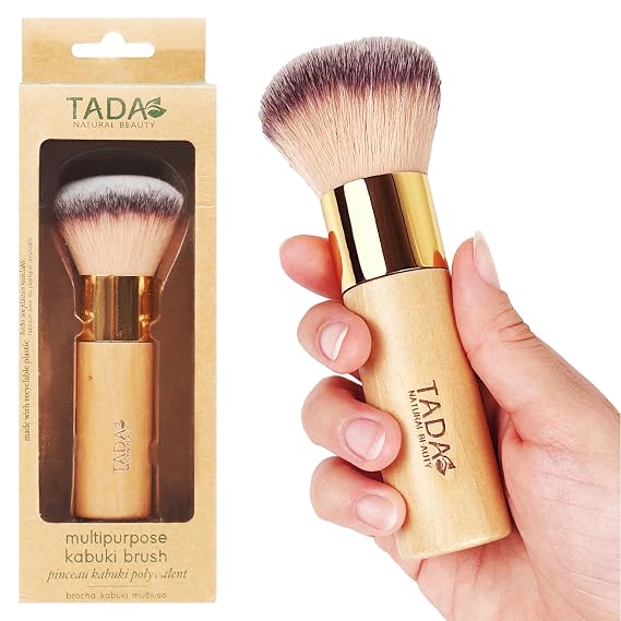 TADA Natural Beauty Makeup Brush - Kabuki Brush Blush Brush, Setting Powder Blush & Bronzer (Powder Brush)