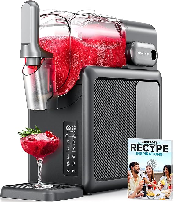 VIBOFROST Slushie Machine 9-in-1, 88oz Frozen Drink Maker with EvenChill Technology, Rapid Cooling&Auto-Clean,Quiet Ice Slush Maker for Margaritas, Milkshakes, Frappes & Parties (Antique Bronze) | Self-Cleaning 9-in-1 Slushie Maker with Timer, Smart Display, Auto-Fresh Keep & Quiet Operation Margaritas and Frappes