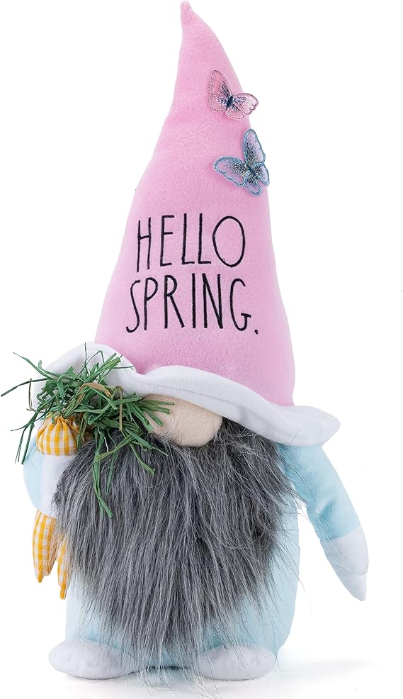 Rae Dunn Spring Gnome - Gardening Gnomes - Spring Gnomes Decorations for Home & Office - Easter Gnomes - Farmhouse Kitchen Decoration - Stuffed Gnomes Plush Shelf Figurines (Spring (Gardening Gnome))