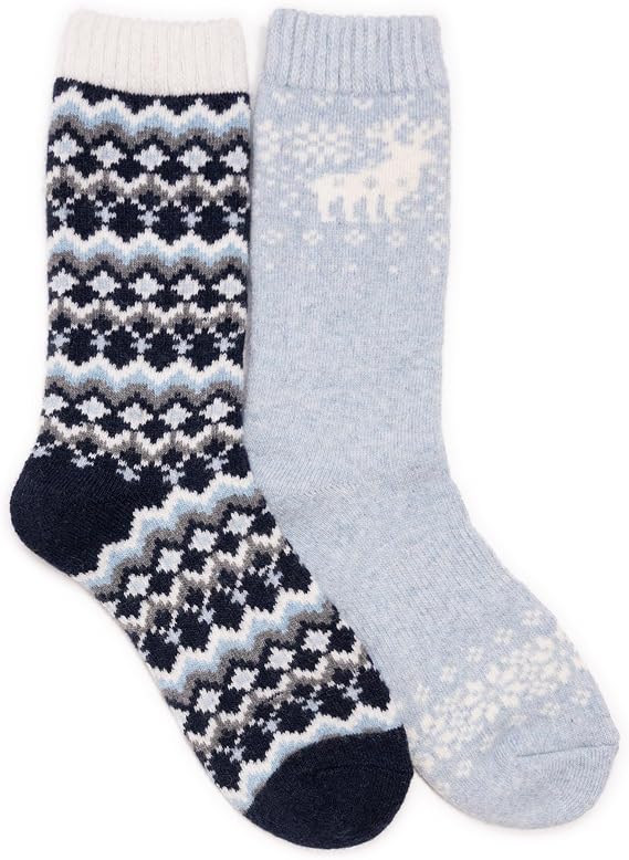 MUK LUKS womens Wool Socks (2 Pair Pack)