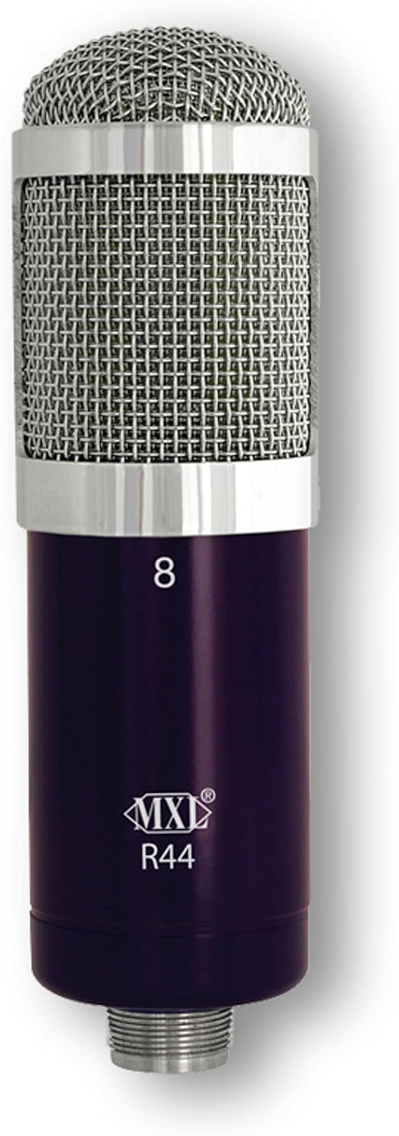 MXL R144 Multi-Purpose Ribbon Microphone with Shockmount, Purple (MXL R144) | 1.8-micron aluminum ribbon with Figure 8 polar pattern for vocals, acoustic instruments and horns
