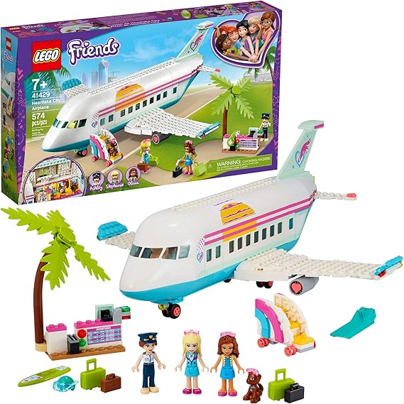 LEGO Friends Heartlake City Airplane 41429, Includes Friends Stephanie and Olivia, and Lots of Fun Airplane Accessories to Spark Fun and Creative Playtimes (574 Pieces)