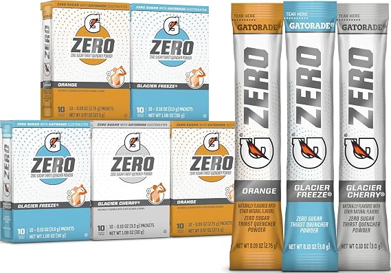 Gatorade Zero Powder, 3 Flavor Variety Pack, 50 Count