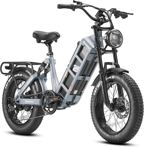 eAhora Juliet Electric Bike Upgraded 60Ah Peak 1200W Electric Mountain Bike for Adults,100-200 Miles Long Range Electric Commuting Ebike with Safe System, 31Mph Full Suspension Hydraulic Brakes Ebike
