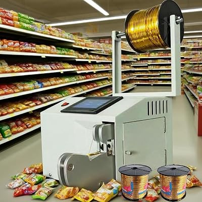 Automatic Twist Tie Machine&Gold Wire Sealing Bundling Machine W 3 Rolls | Hands-Free Bag Tying for Bakery, Candy, Crafts,Supermarket | 0.12-1.26in Bundling