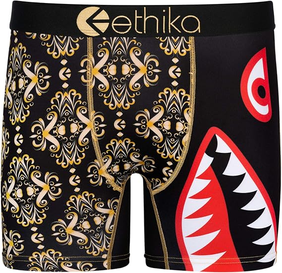 Ethika Men's Mid Boxer Brief, Extended Length, 4-Way Stretch with Signature | Waistband. Designed with a shorter mid-length fit. Engineered to prevent pull-down and gathering for consistent comfort.