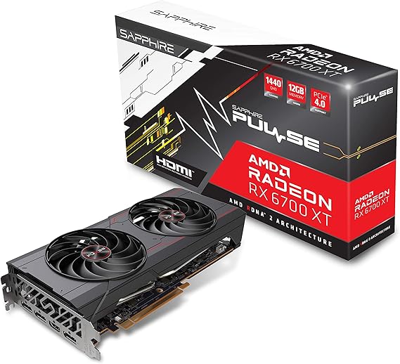 Sapphire 11306-02-20G Pulse AMD Radeon RX 6700 XT Gaming Graphics Card with 12GB GDDR6, AMD RDNA 2