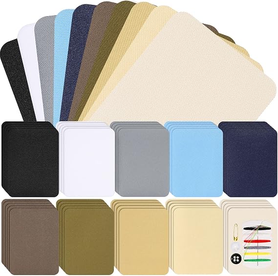 Canlierr 50 Pcs Iron on Fabric Patches Clothing Repair Patches for Jeans