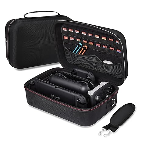 CoBak All-in-One Carrying Case for Nintendo Switch 2 (2025), with 18 Game Card Slots, Pro Controller Holder, Dock & Adapter Storage, Accessory Compartment, Portable Travel Bag, Black