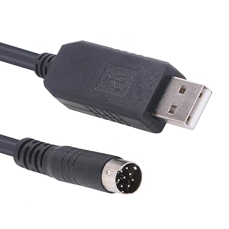 for PLC Micrologix Cable,USB Interface Compatible PLC Micrologix 1000 1200 1400 Series with -1761-CBL-PM02 Cable 8 Pin Round Aapater