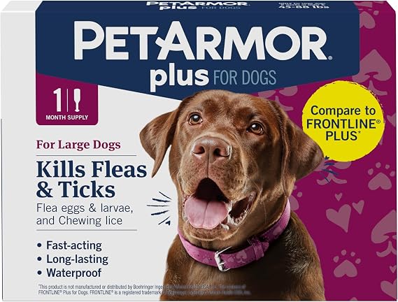 PetArmor Plus Flea & Tick Topical Dogs 45-88 lbs, 1-Month