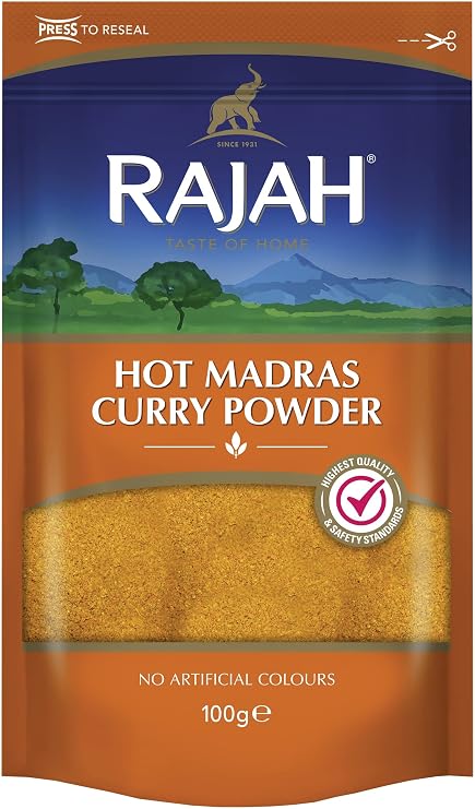 Rajah Hot Madras Curry Powder - 100g (Pack of 1)